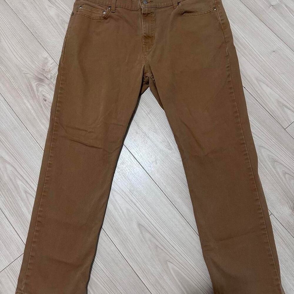George Men’s Straight Fit Khaki Brown Chino Pants 38x30 Casual Workwear